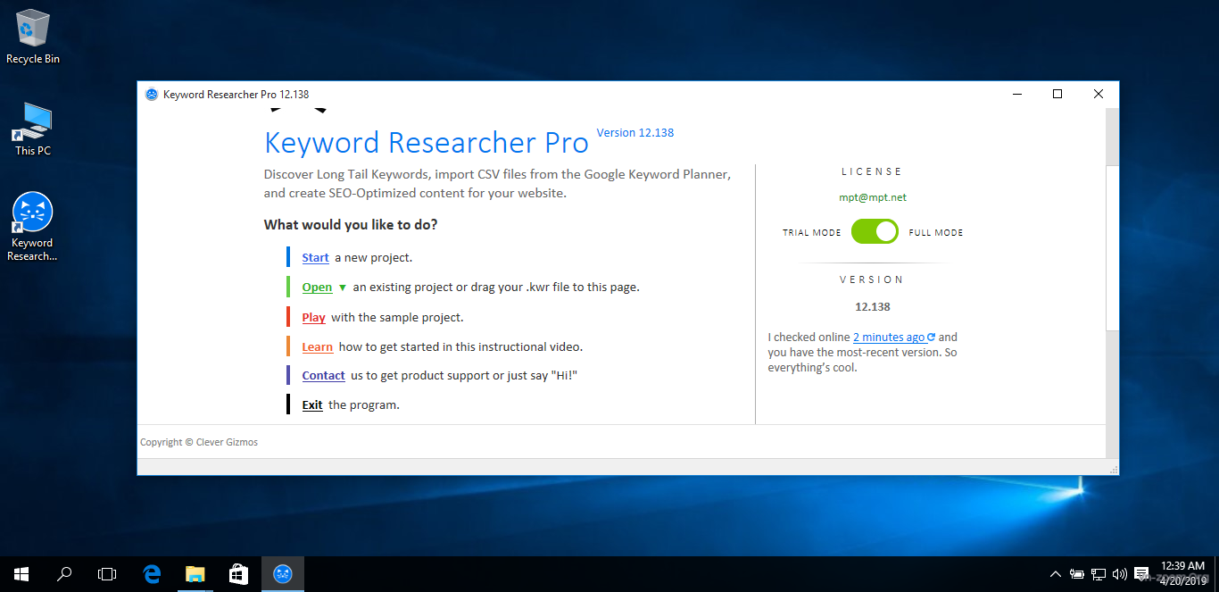 Keyword Researcher Pro 13.243 free downloads