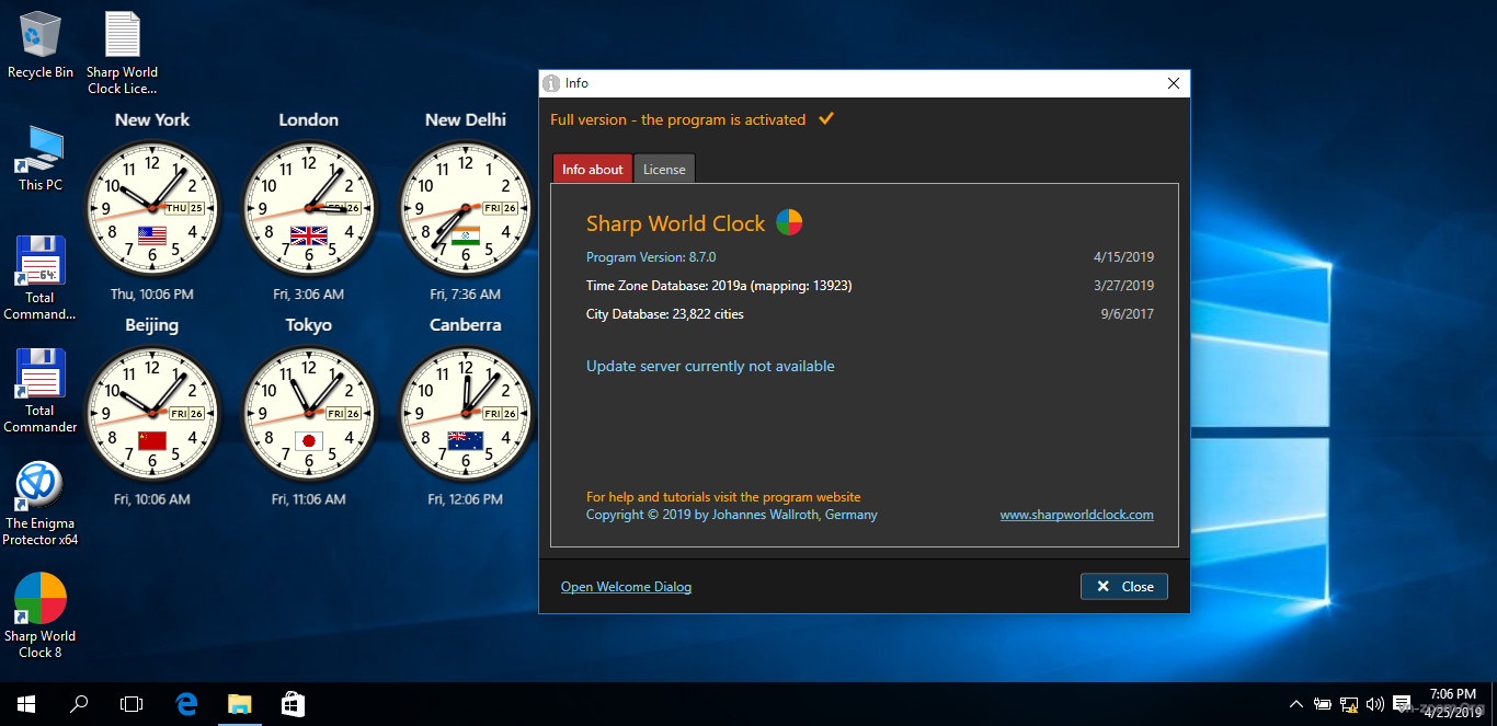 Sharp World Clock 9.6.4 instaling