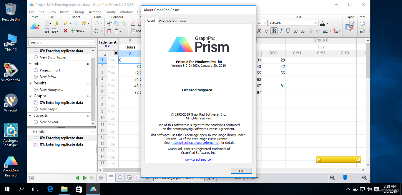 graphpad prism t test