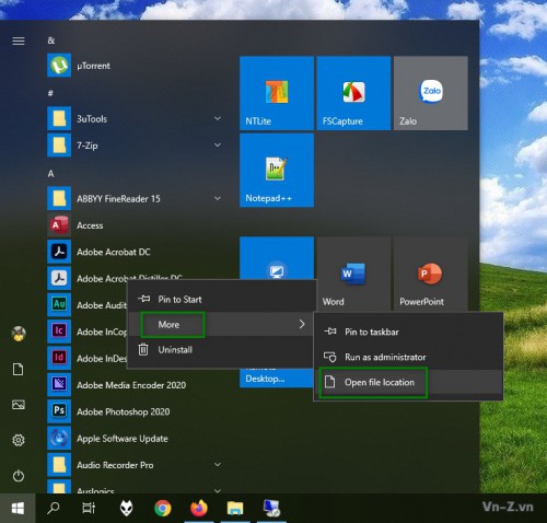 Remove icon from startmenu