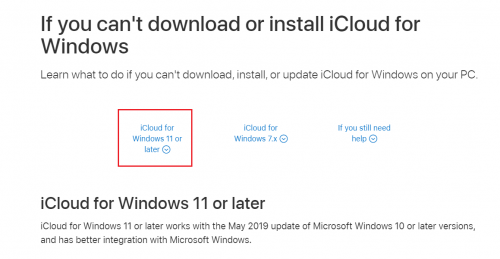 iCloud for Windows 11