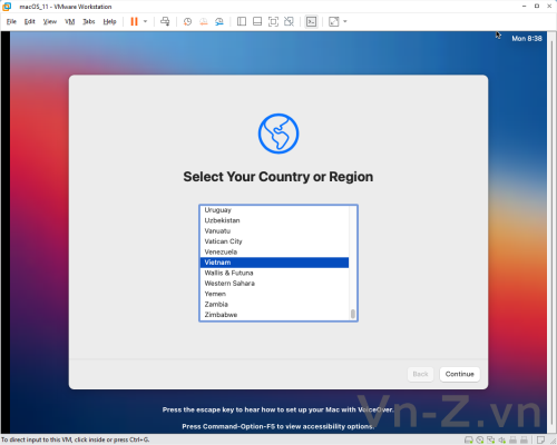 macOS on VMware 73a