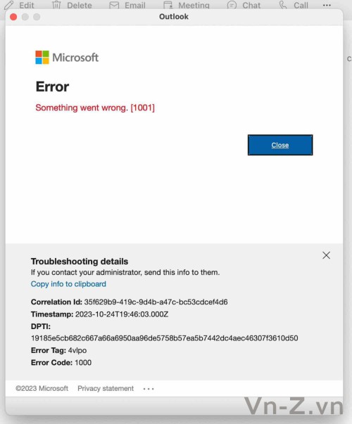 Bản sao Microsoft Office error 1001