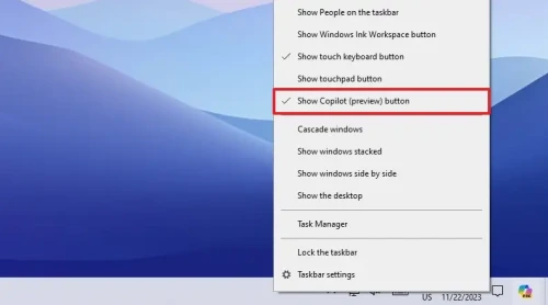 show-copilot-button-taskbar-windows-10