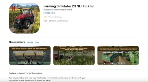 Bản sao Farming Simulator 23 NETFLIX 4+