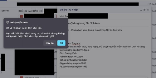 Gmail nhac dinh kem file